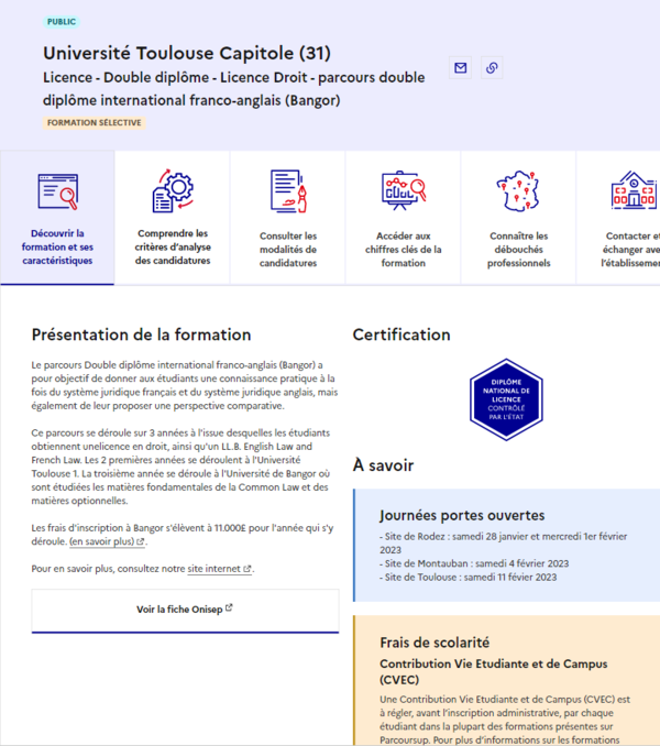 Licence en droit - Double diplôme international franco-anglais